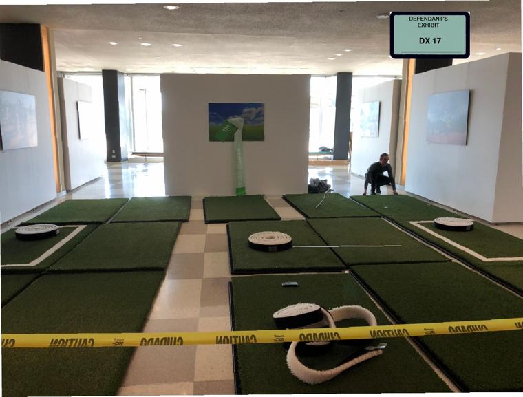 WSA’s turf being installed in the visitors’ lobby of UN headquarters.