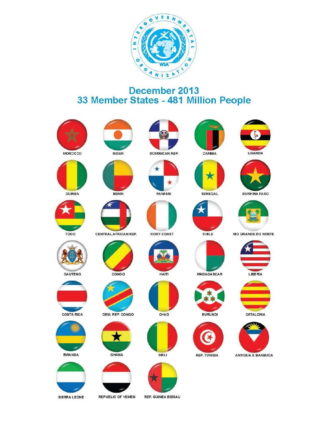DX 6 page 2: December 2013, 33 Member States, 481 million people, with the flags of the member states.